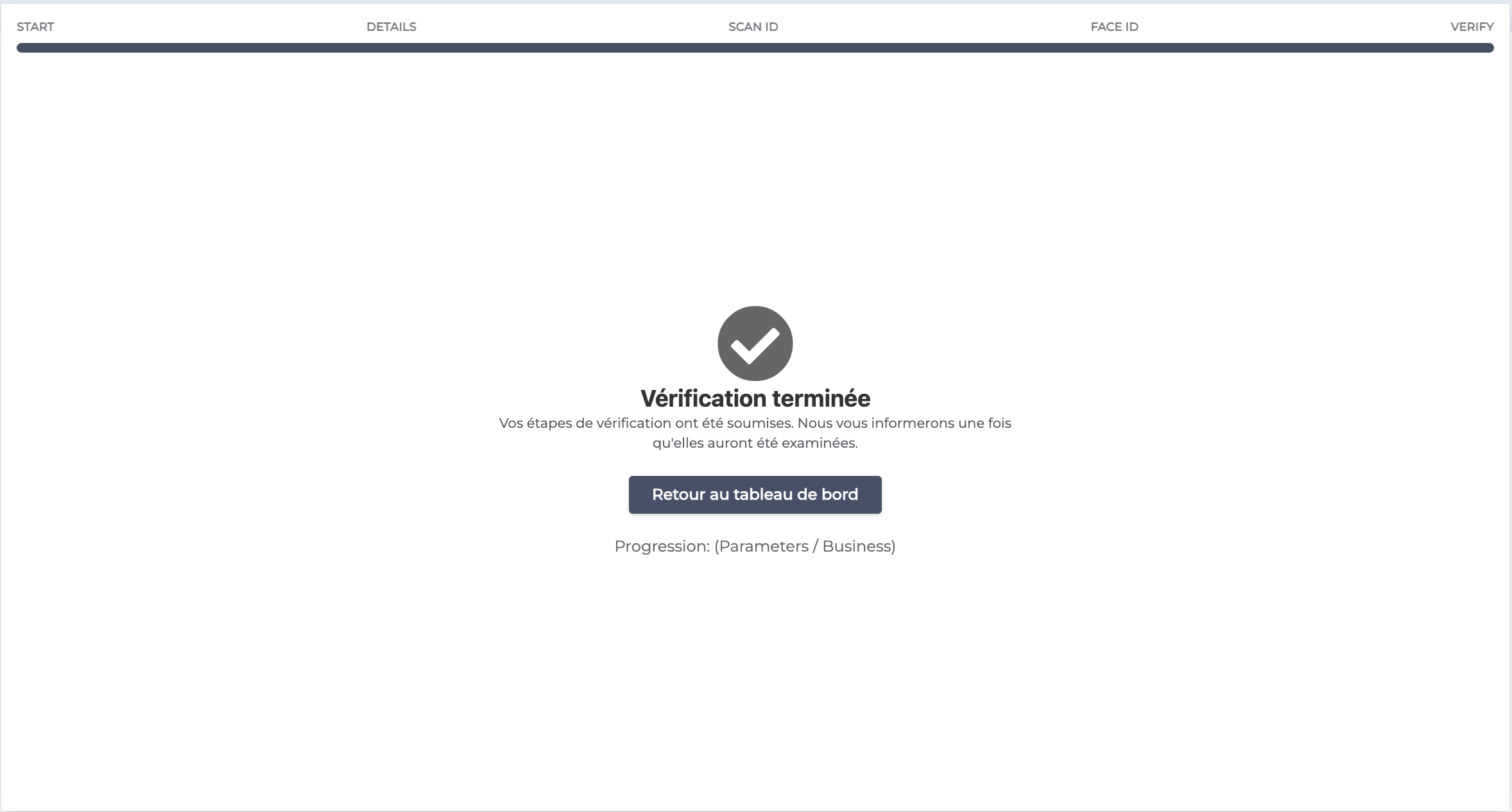 CorisPay kyc follow up page - Suivi du statut KYC